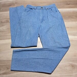 Vintage 80s Carriage Court Pinstripe High Rise Tapered Leg Mom Jeans